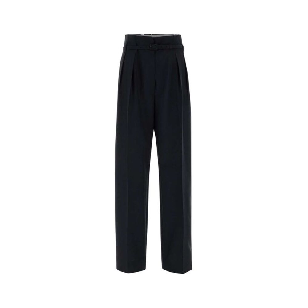 Prada Women Midnight Blue Wool Blend Palazzo Pant